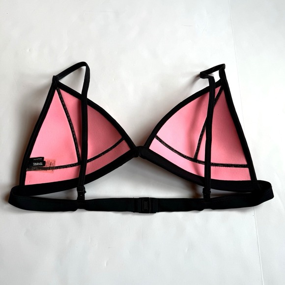 Triangl Bikini Swimsuit Top Women XL Mesh Neoprene Pink White Black Swimming - Picture 4 of 5